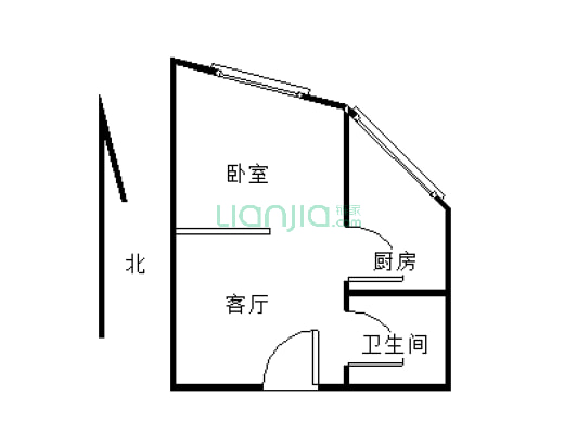 九龙广场 2-1-1-1 户型方正 楼层好 精装修 拎包入住-户型图