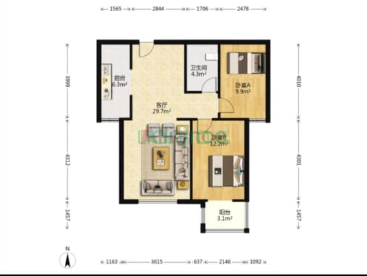 温莎假日观景高层，采光好，空气质量优，适合居住-户型图