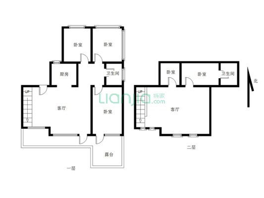 鸿坤理想湾洋房跃层 南北通透四居室 看房方便 精装修-户型图
