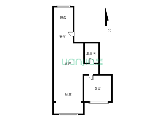 康居家园，步梯3楼，双阳两室，低单价-户型图