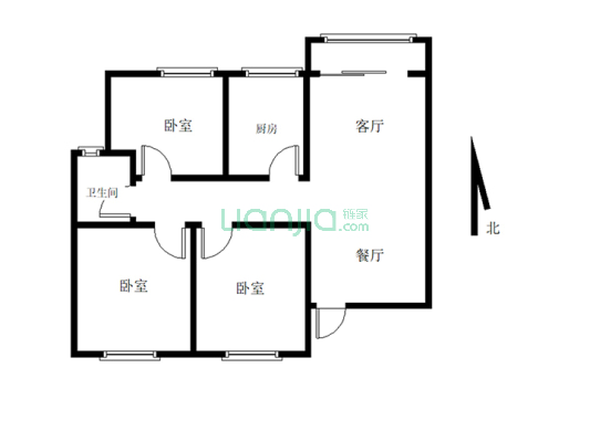 荣邦花园 三室 112平 有证 有暖 拎包入住 看房方便-户型图