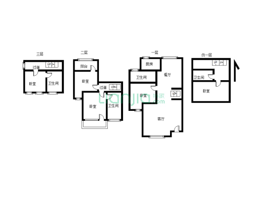 4A级高尔夫别墅景区，美式风格，联排别墅，私人庭院。-户型图