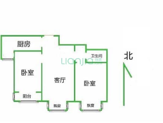 假日雅典城 2室2厅 南-户型图