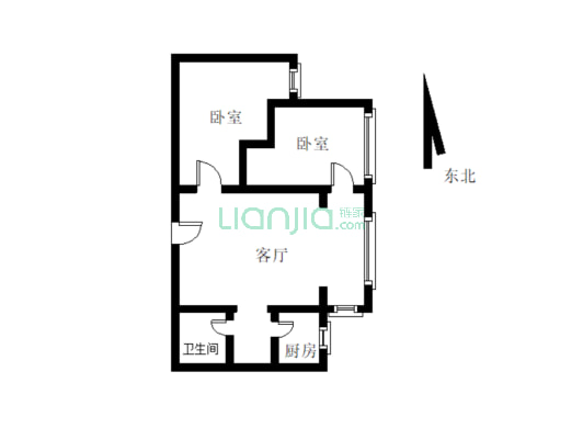 房子户型方正，二楼进出方便楼下就是菜市场-户型图