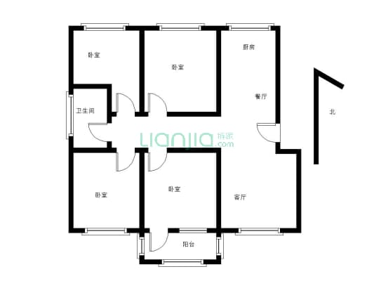 小区位置优越，低楼层，房间朝向一致平方大，价格实惠-户型图