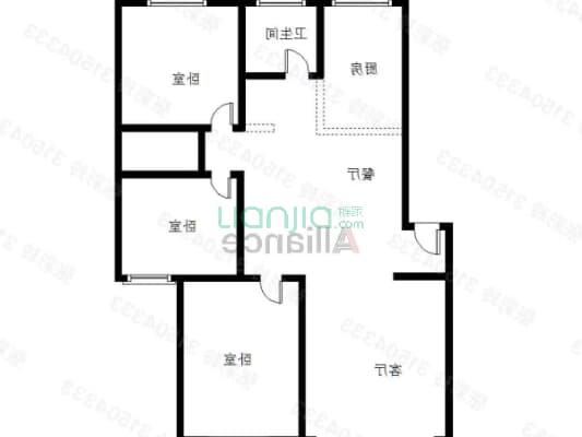 物探局 家属院  集中供暖  宝石花物业-户型图