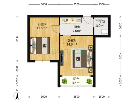 牡丹江路182弄 2室0厅1卫 49平方