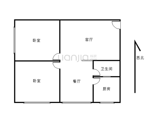 摩托车宿舍 单位房可以停大小车2室2厅1卫-户型图