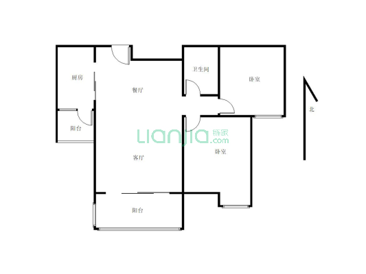 中铁龙城2室可以看房产权满2有钥匙-户型图