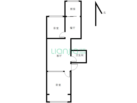双拥小区，03年房，独立两室，小区规整，步梯五楼-户型图
