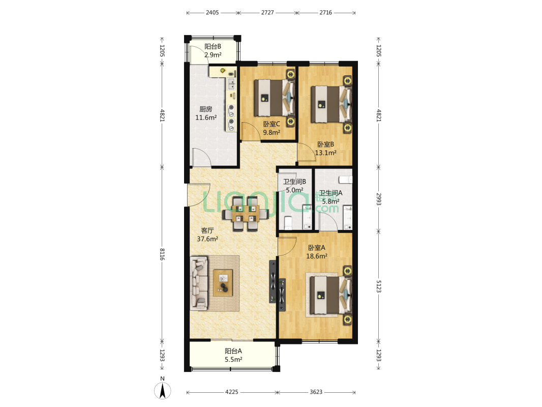 天通苑东二区 3室1厅 270万已下架