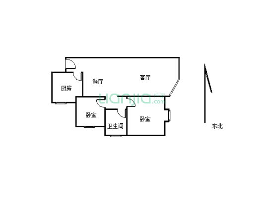 龙源府邸精装2室家具齐全，房东诚心出售-户型图