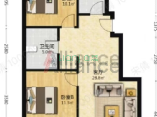 央企开发 华侨城 南北通透户型  毛坯房出售-户型图