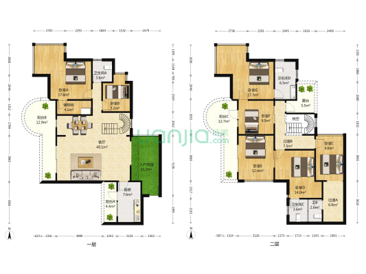 云满庭B区 7室1厅4卫 227平方
