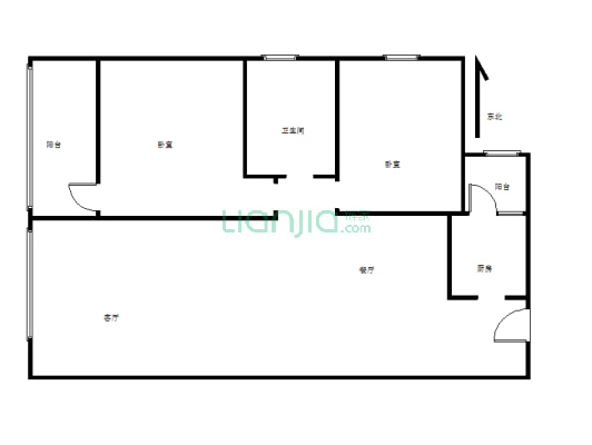 房子是丽雅打造标准大两室户型好楼间距大小区环境好-户型图