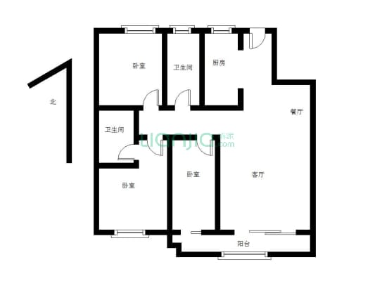 郸城建业桂园 三室两厅 有证可按揭贷款-户型图