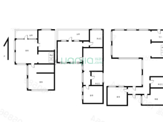 京都颐和城 5室2厅 南 西 北-户型图