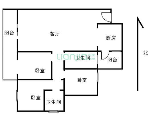 江语城 套三双卫 大阳台  清水房-户型图