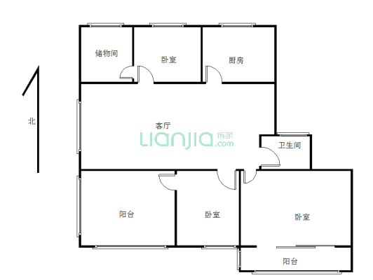 【西华现代城小区】3室2厅1厨1卫/110平方米-户型图