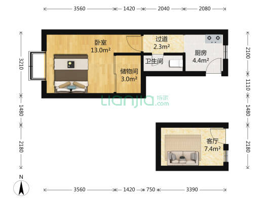 延安西路1800号 1室1厅1卫 0平方