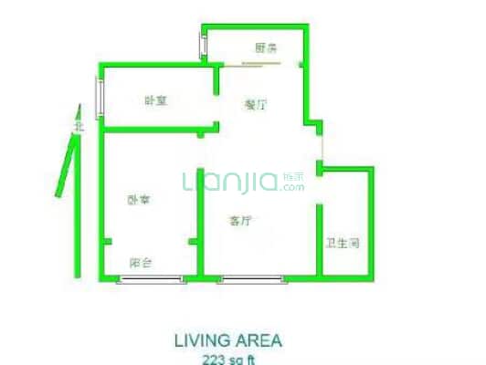 新一代C区 2室2厅 南-户型图