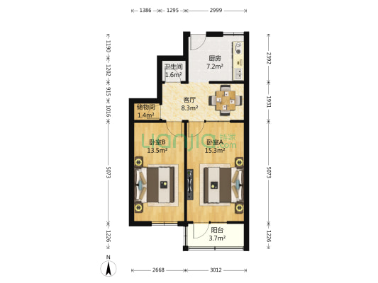 慎兴南里 2室1厅1卫 67平方