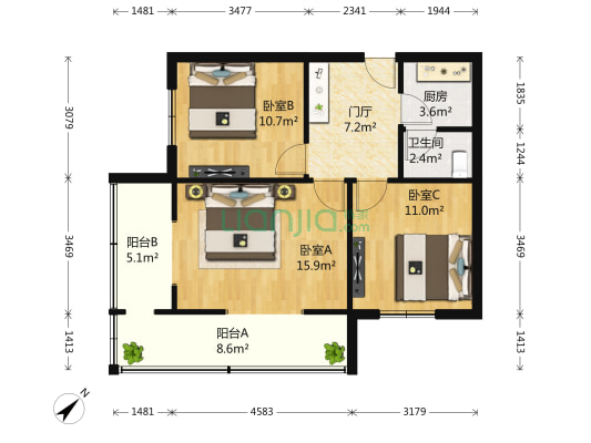 文庙前街85号 3室0厅1卫 68平方