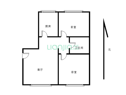 八建和顺家园2-2-1-1 82.00m²-户型图