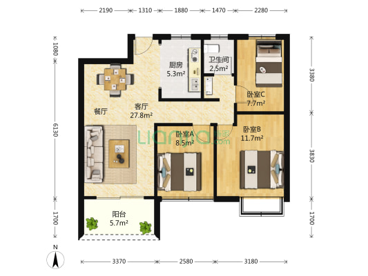 地铁口   好房 楼层佳  3开间朝