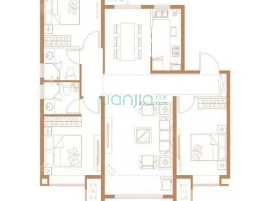 紫樾华庭 3室2厅 南 北-户型图