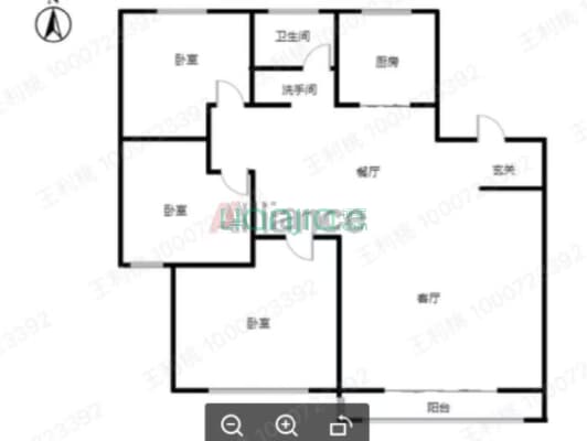 永安小区 3室2厅 南 北-户型图