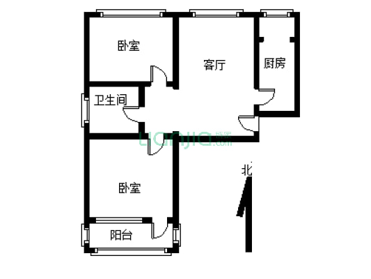宝林院小区 2室1厅 南 北-户型图