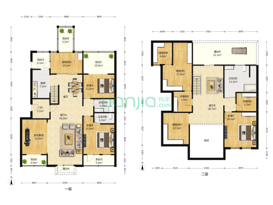 旭辉紫郡 4室2厅3卫 132平方
