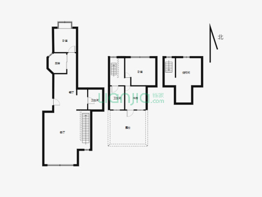 昆仑路映像南湖小区顶楼复式带晒台4室2厅2卫-户型图
