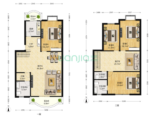 紫荆名园 4室2厅3卫 203平方
