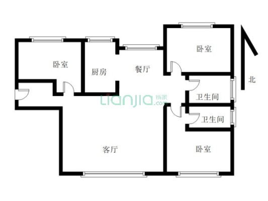 高铁新干线 4室2厅 南 北-户型图