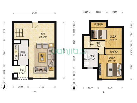 绿地东海岸时尚广场 2室1厅1卫 51平方
