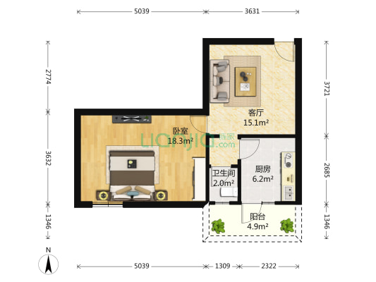 交桂一巷11号 1室1厅1卫 45平方