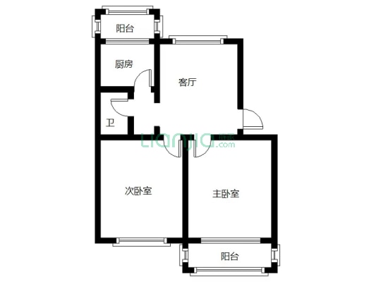 东安小区 2室1厅 南 北-户型图