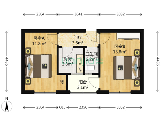 郝家湾 2室0厅1卫 48平方
