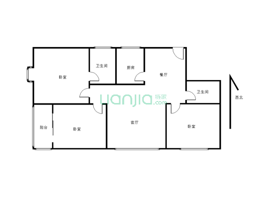 此房满五唯一，楼层好，视野宽阔，户型方正-户型图