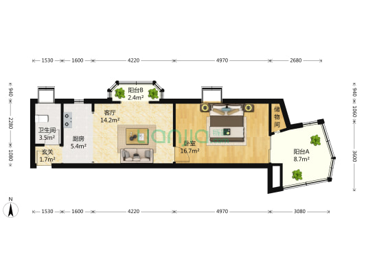 西谈家渡路17弄 1室1厅1卫 62平方