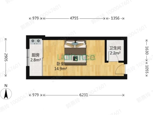 步行即可到达，南侧菜市场，宜家旺购物广场-户型图