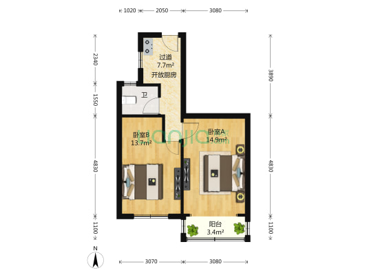 广中路390号 2室0厅1卫 60平方