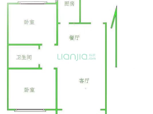 未来城D区 2室2厅 南 北-户型图