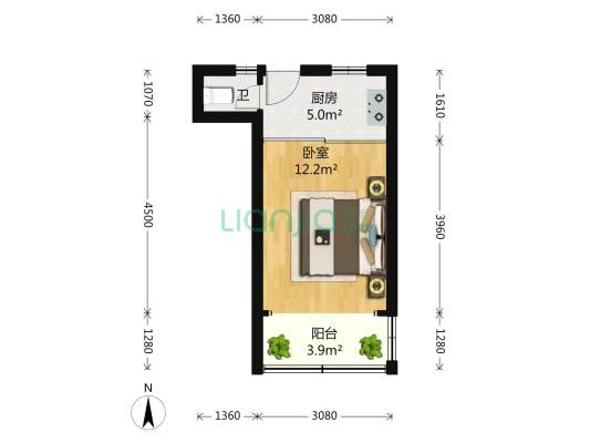 洛平小区 1室0厅1卫 28平方