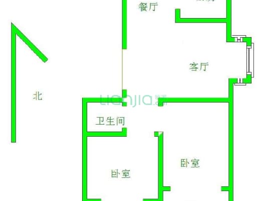 新东方·凤凰城 2室2厅 南 北-户型图