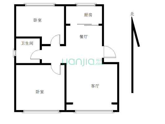 兴隆龙城国际，两室好房，业主诚心出售-户型图