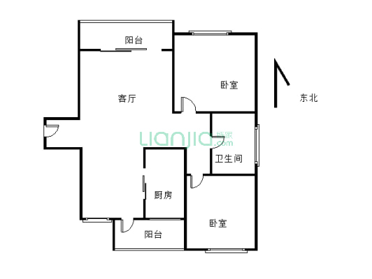 轻轨精装修两房 一线保利高尔夫景观 出行购物方便-户型图