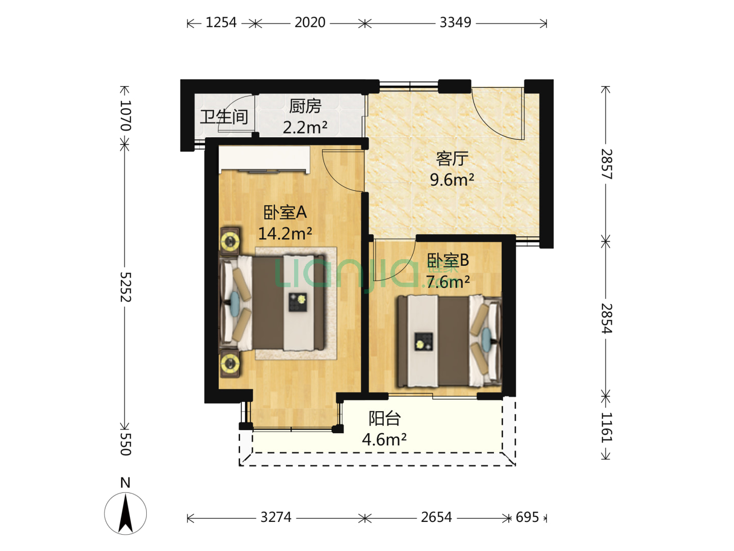 西海湾公寓 2室1厅 420万